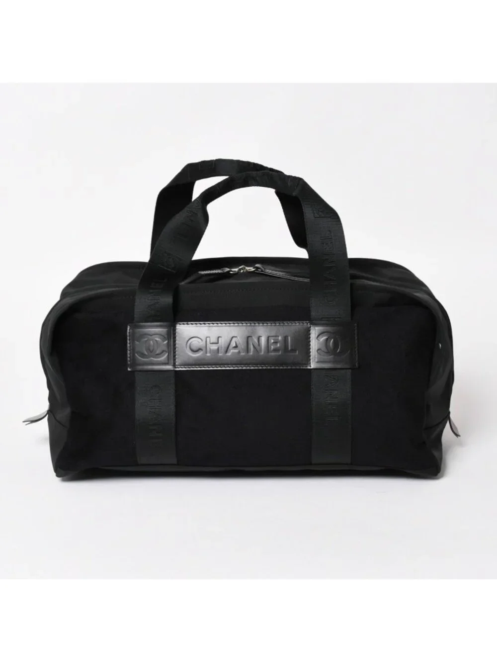 Chanel Sports Line Handbag CC Logo Wool Nylon Navy Black